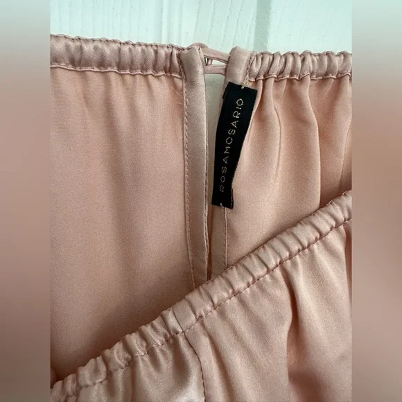 Rosamosario 100% Silk French Knicker Tap Pant & Bralette Set Pink Blush Silk - Picture 7 of 17